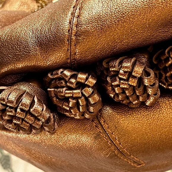 ISABELLA FIORE Morgan Embroidered Butterfly Boho Beaded Bag + Suede Wristlet - Picture 9 of 15